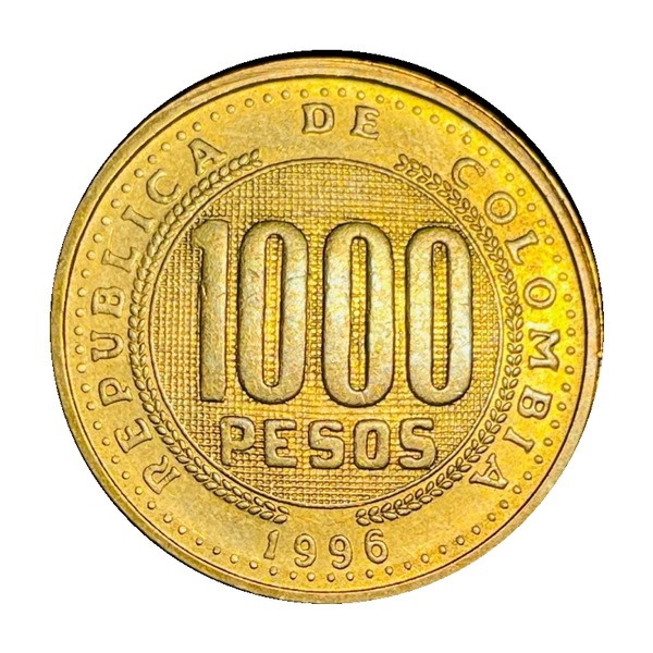 1000 Pesos coin Colombia (1996 to 1998)