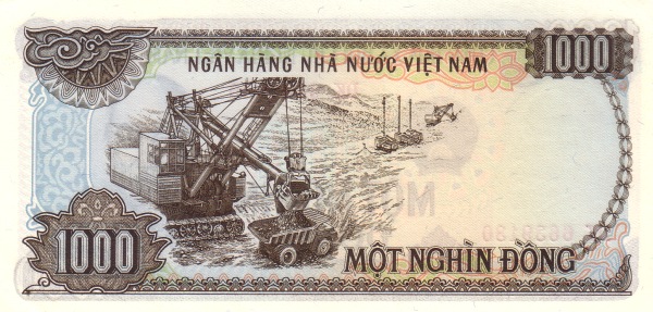 1000 Vietnamese Dong Banknote (Type 1987) (reverse)
