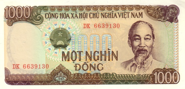 1000 Vietnamese Dong Banknote (Type 1987)