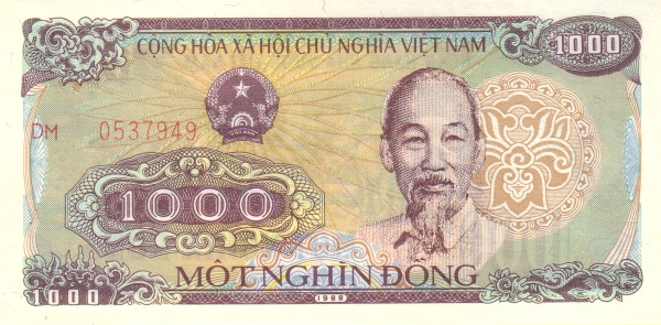 1000 Vietnamese Dong Banknote (Type 1988)