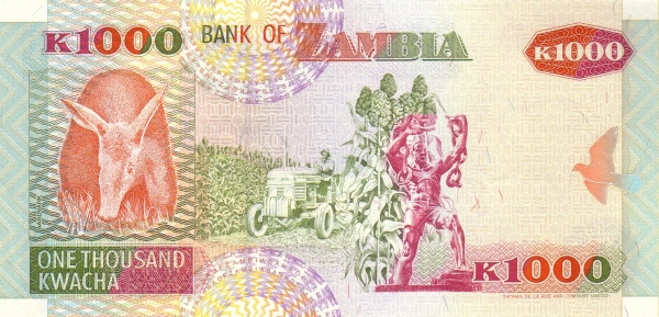 1000 Zambian Kwacha Banknote (Paper) (reverse)