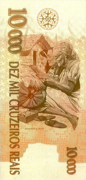 10000 Brazilian Cruzeiros Reais Banknote (Rendeira) (reverse)