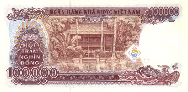 100000 Vietnamese Dong Banknote (Type 1994) (reverse)