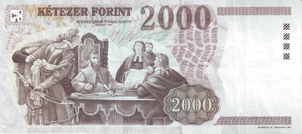 2.000 Forint HUN Banknote (Post-WWII Inflation / Stabilization) 2002-2005 (reverse)