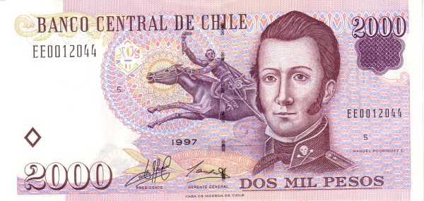 2.000 Pesos CHL Banknote (1975 Currency Reform Peso Issue) 1997-2003