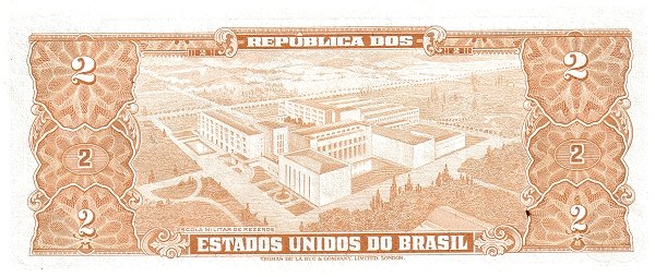 2 Brazilian Cruzeiros Banknote (Duque De Caxias Green Type) (reverse)
