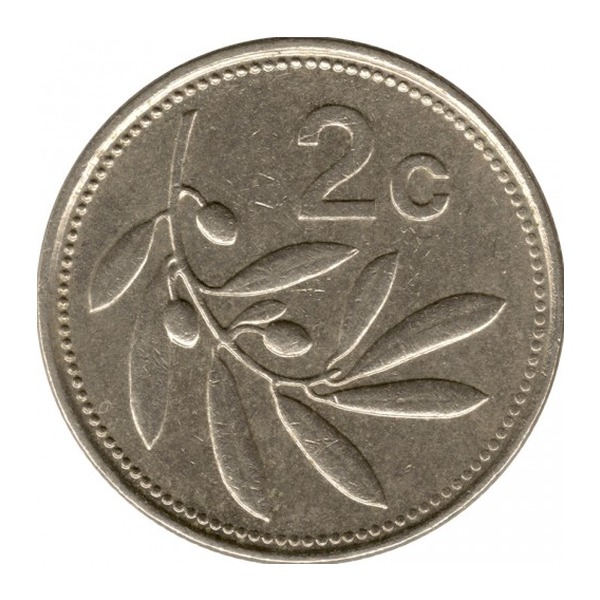 2 cents coin Malta (reverse)