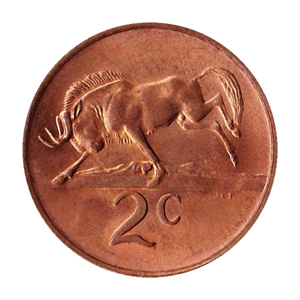 2 Cents coin (Wildebeest) (reverse)