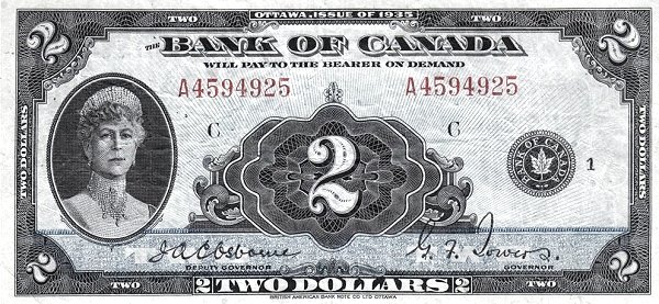 2 Dollars CAN Banknote (1935 Issue) 1935