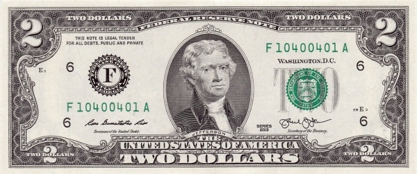 2 Dollars USA Banknote (1928 Small Size Federal Reserve Notes) 2013