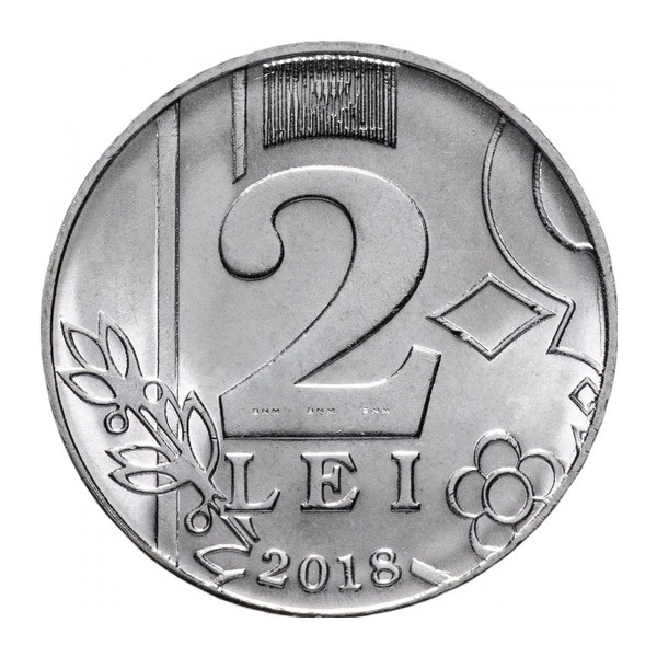 2 lei coin Moldova (reverse)