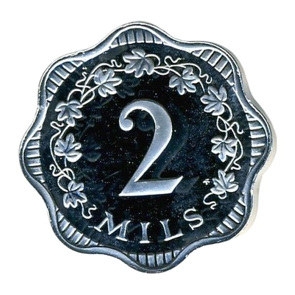 2 mils coin Malta (reverse)