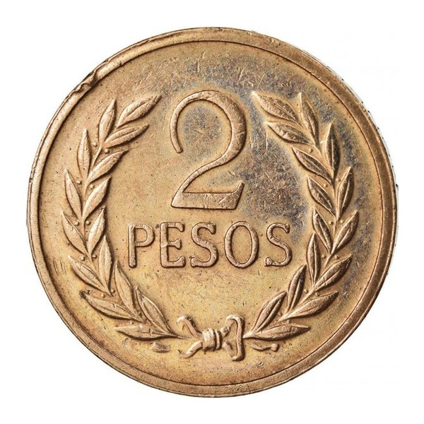 2 Pesos coin Colombia (reverse)