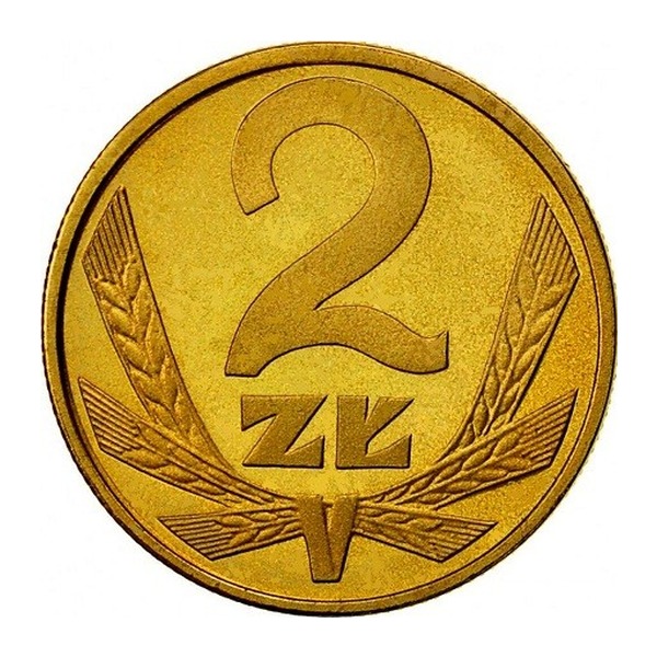 2 Polish Zloty coin (reverse)