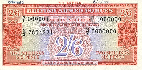 2 Shillings 6 Pence GBP Banknote (Elizabeth II) 1962