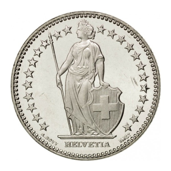 2 Swiss Francs coin