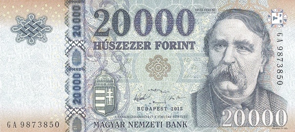 20.000 Forint HUN Banknote (Post-WWII Inflation / Stabilization) 2015-2025