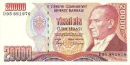 20.000 Türk Lirası TUR Banknote (Inflation Era) 1970