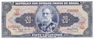 20 Brazilian Cruzeiros Banknote (Marechal Deodoro Da Fonseca Blue Type)