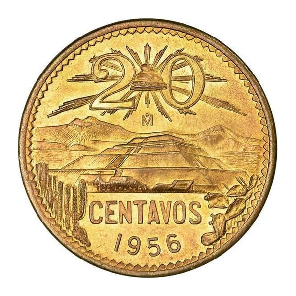 20 Centavos coin Mexico (reverse)