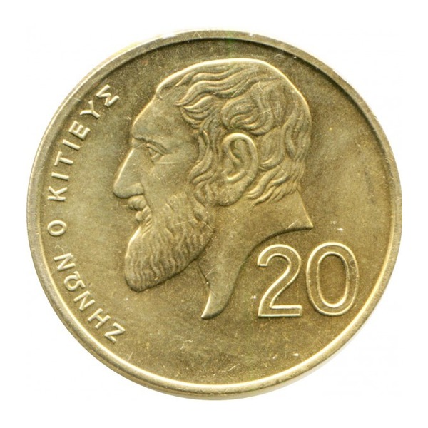 20 cents coin Cyprus (pied wheatear bird) (reverse)