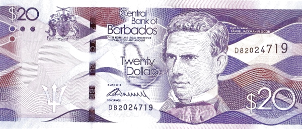 20 Dollars BRB Banknote (2016+ Polymer / Modern Issue) 2013-2018