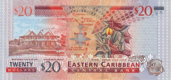 20 Dollars XCD Banknote (2003 'Silver Foil' Issue) 2003