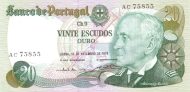 20 Escudos POR Banknote (Mid-20th Century Escudo Notes) 1978