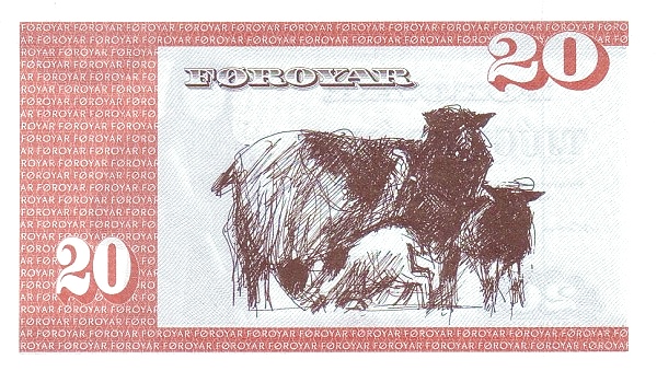20 Faroese Kronur Banknote (Shephard) (reverse)
