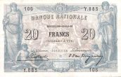 20 Francs BEF Banknote (Pre-World War I Issue) 1892-1896