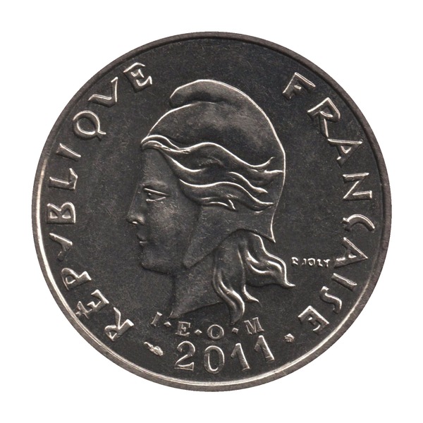 20 Francs coin (Marianne and Tropical Produce, Copper-Nickel)