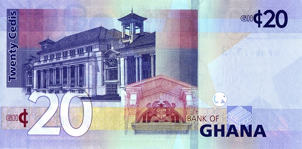 20 Ghanaian Cedi Banknote (Supreme Court Building) (reverse)