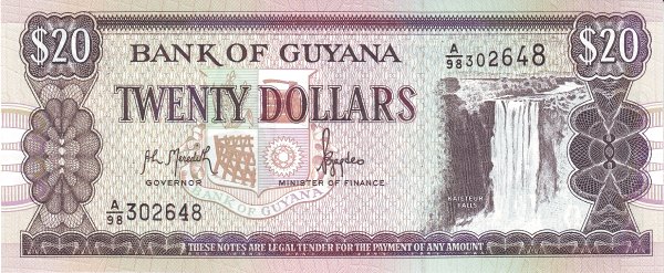 20 Guyanese Dollar Banknote (Kaieteur Falls)