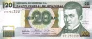 20 Honduran Lempira Banknote (Dionisio De Herrera)