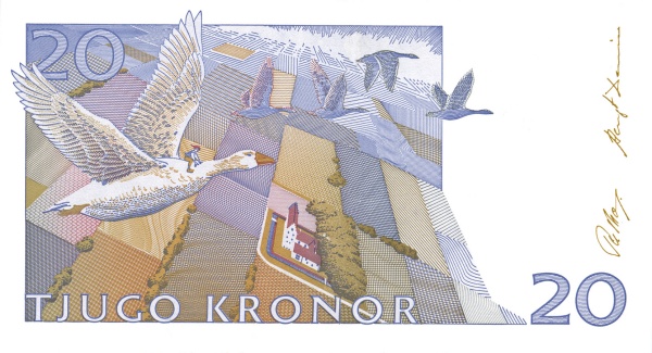20 Kronor SWE Banknote (Sveriges Riksbank Issue) 1991-1995 (reverse)
