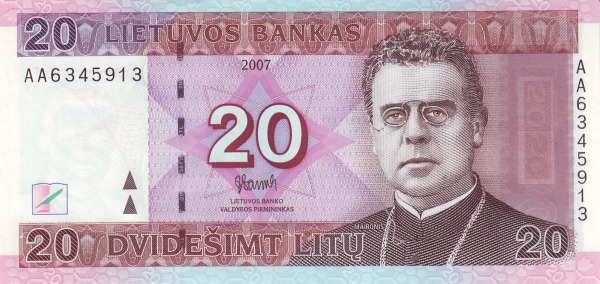 20 Litų LIT Banknote (Final Litas Series (2007)) 2007