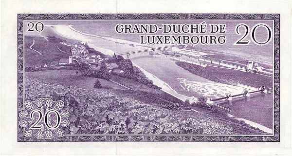 20 Luxembourg Francs Banknote (1966) (reverse)