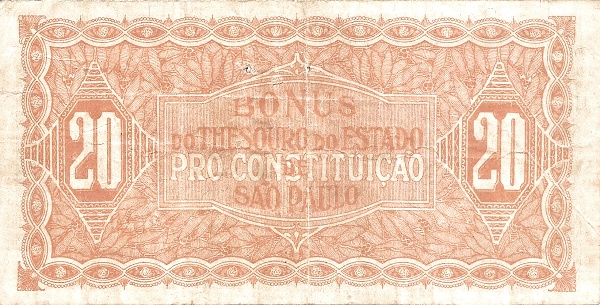 20 Mil Reis BRA Banknote (Brazil Banknote Issue) 1932 (reverse)
