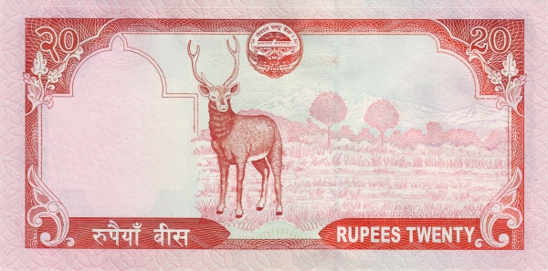 20 Nepalese Rupees Banknote (Mount Everest) (reverse)