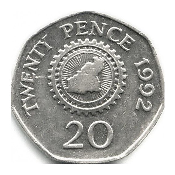 20 Pence coin Guernsey (reverse)