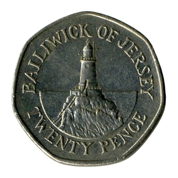 20 Pence coin Jersey (reverse)