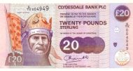 20 Pounds Sterling GBR Banknote (Clydesdale Bank Issue) 1994