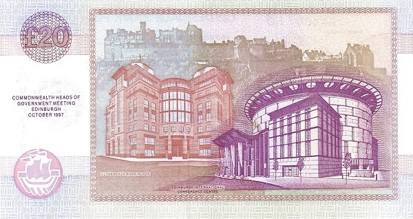 20 Pounds Sterling GBR Banknote (Clydesdale Bank Issue) 1997 (reverse)
