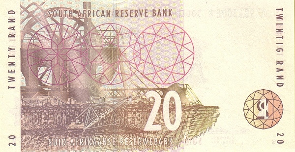 20 South African Rand Banknote (Elephant Type 1993) (reverse)