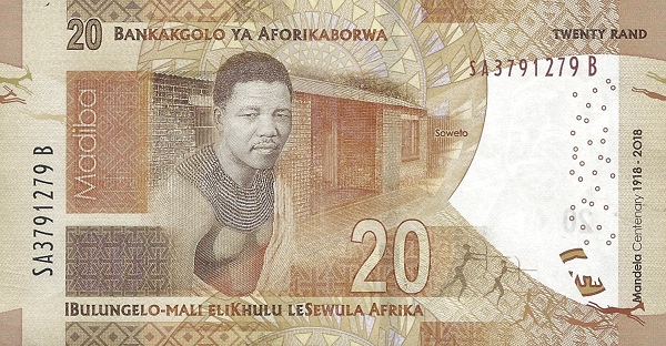 20 South African Rand Banknote (Madiba 100Th Birthday) (reverse)
