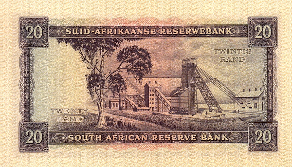 20 South African Rand Banknote (Van Riebeeck Large Type) (reverse)