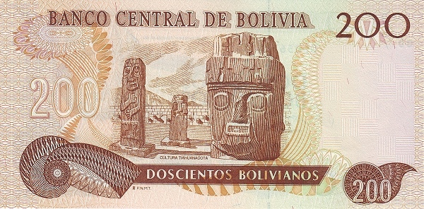 200 Bolivian Bolivianos Banknote (Franz Tamayo) (reverse)