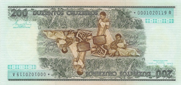 200 Brazilian Cruzeiros Banknote (Princesa Isabel) (reverse)