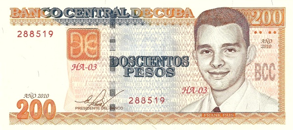 200 Cuban Pesos Banknote (Franc Pais)
