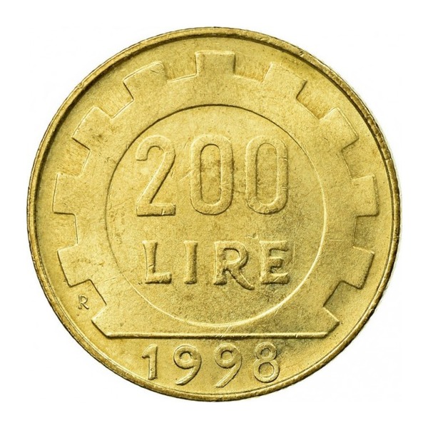 200 Italian Lire coin (reverse)